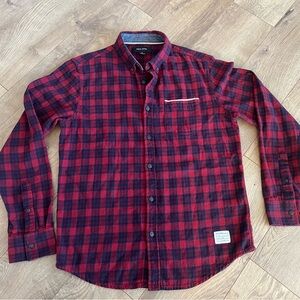 Adam Levine Collection Red and Navy Blue Flannel Shirt
